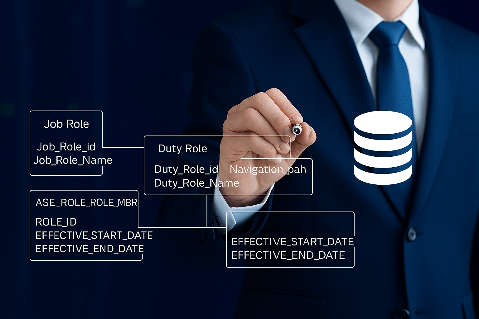 SQL Query for Extracting Role, Duty Role, and Effective Date Navigation Path